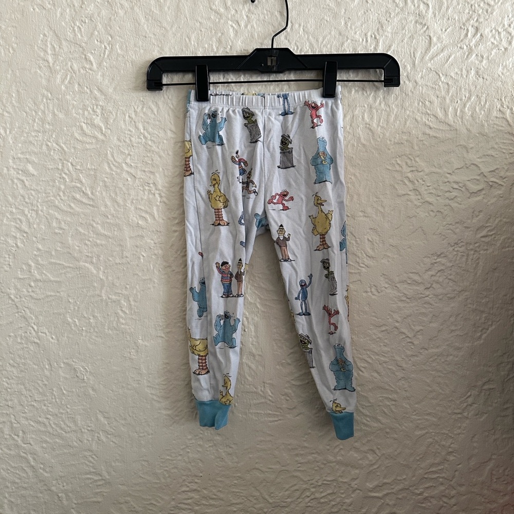 Sesame Street x Pottery Barn Kids Light Blue Pajama Sleep Pants 3T Elmo Big Bird